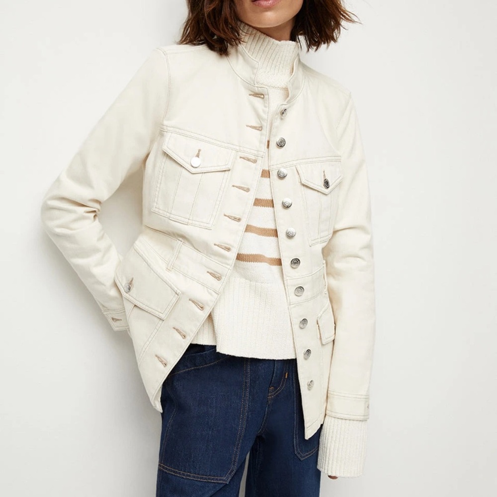 Veronica Beard Ivory Tika Denim Jacket            Brand new with tags.